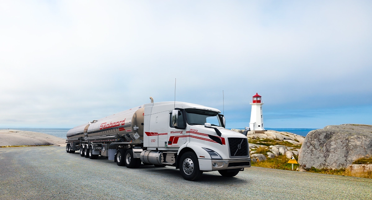 Seaboard Transport liquid bulk tanker truck driving on East Coast Canada highway
